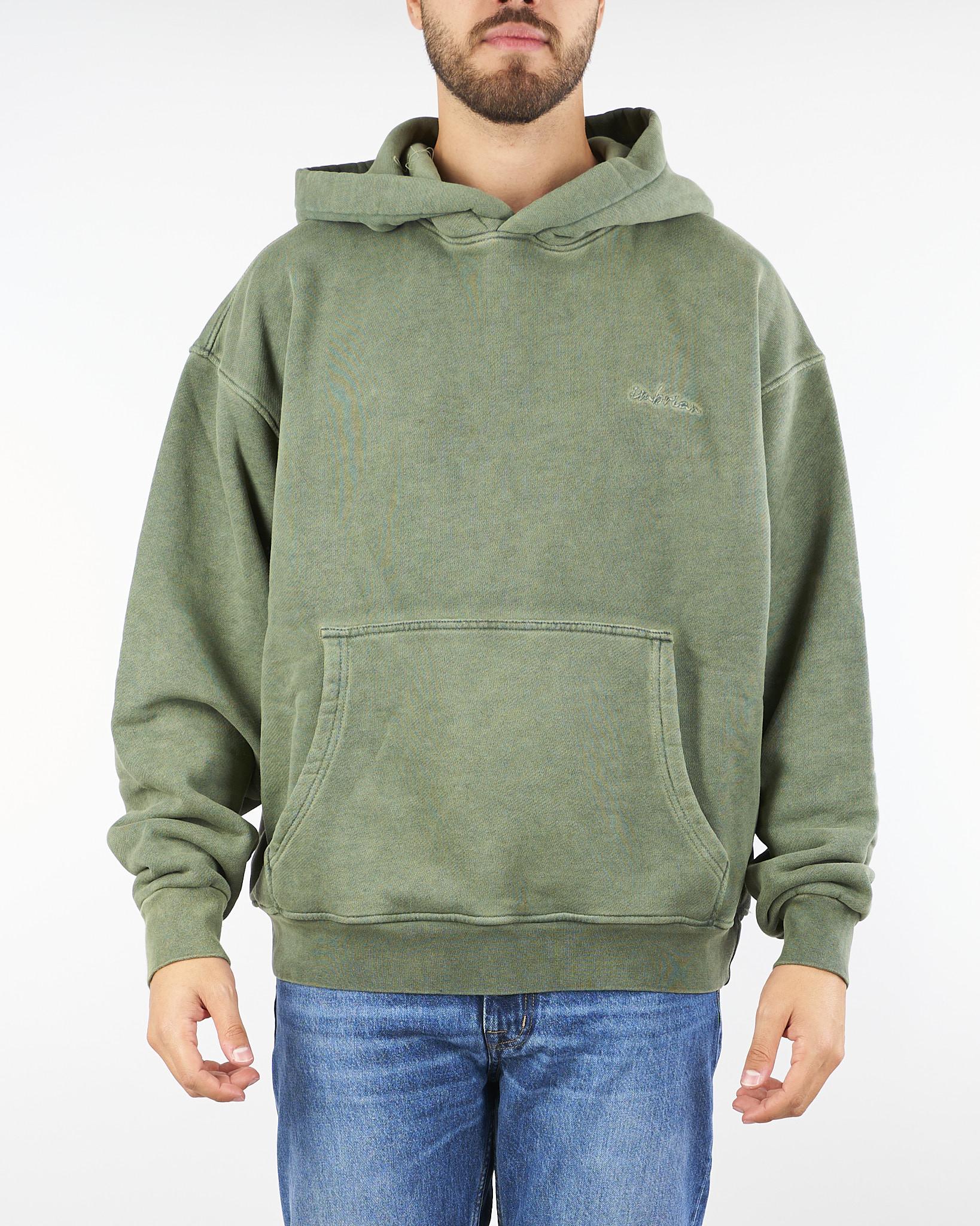 Felpa Verde oversize in cotone washed F3515 35 I'M BRIAN 