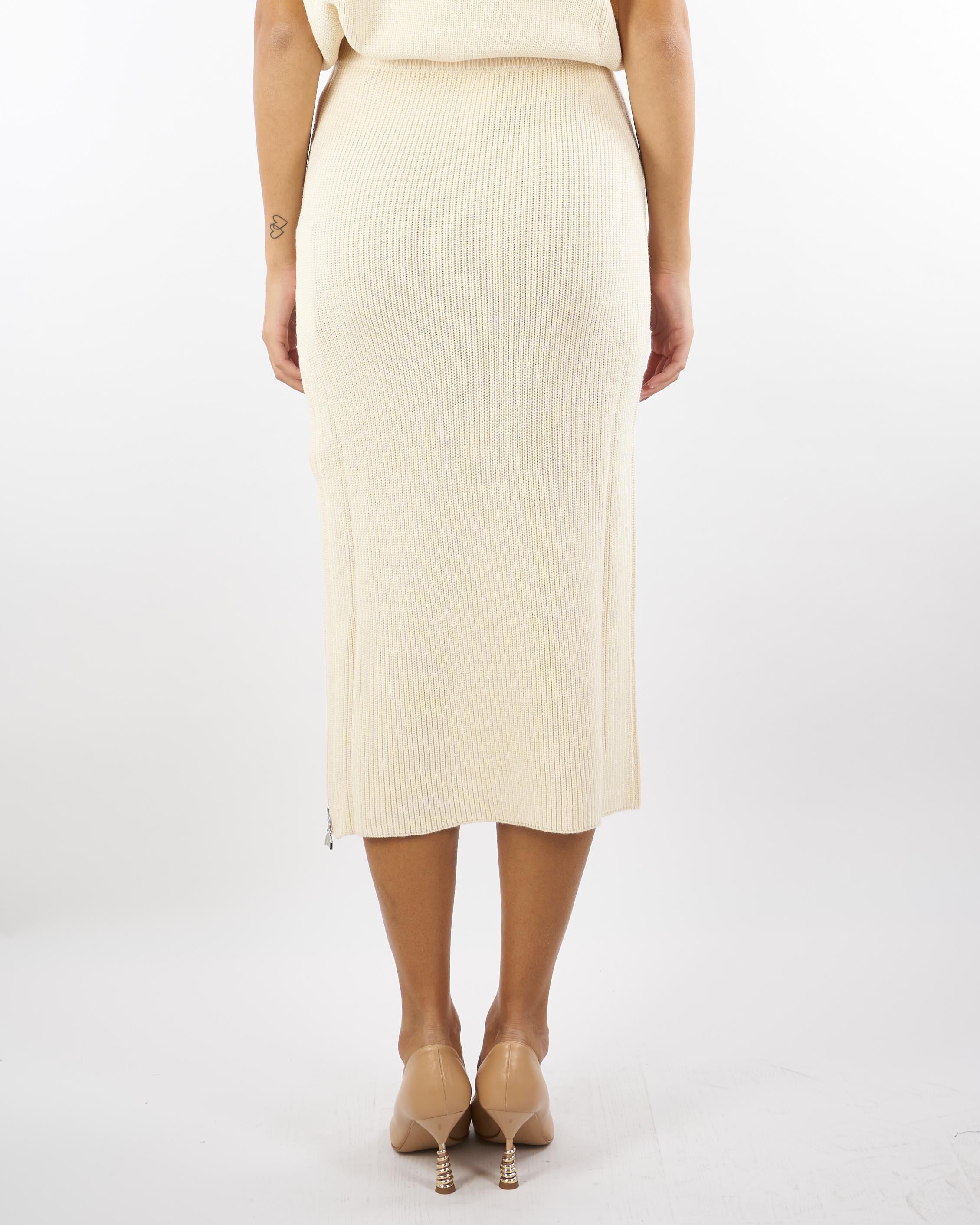 Gonna Crema midi in maglia 2G1042K9O3A W405 PATRIZIA PEPE 