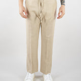 Pantalone Beige in lino con elastico PA3702 25 I'M BRIAN 