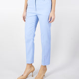 Pantalone Azzurro a sigaretta in cotone stretch