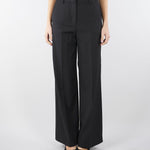 Pantalone palazzo Nero in tela di lana WKDVISIVO 2 MAX MARA WEEKEND 