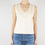 Top Crema in jersey con pizzo RA6152J5003 21406 BLUGIRL 