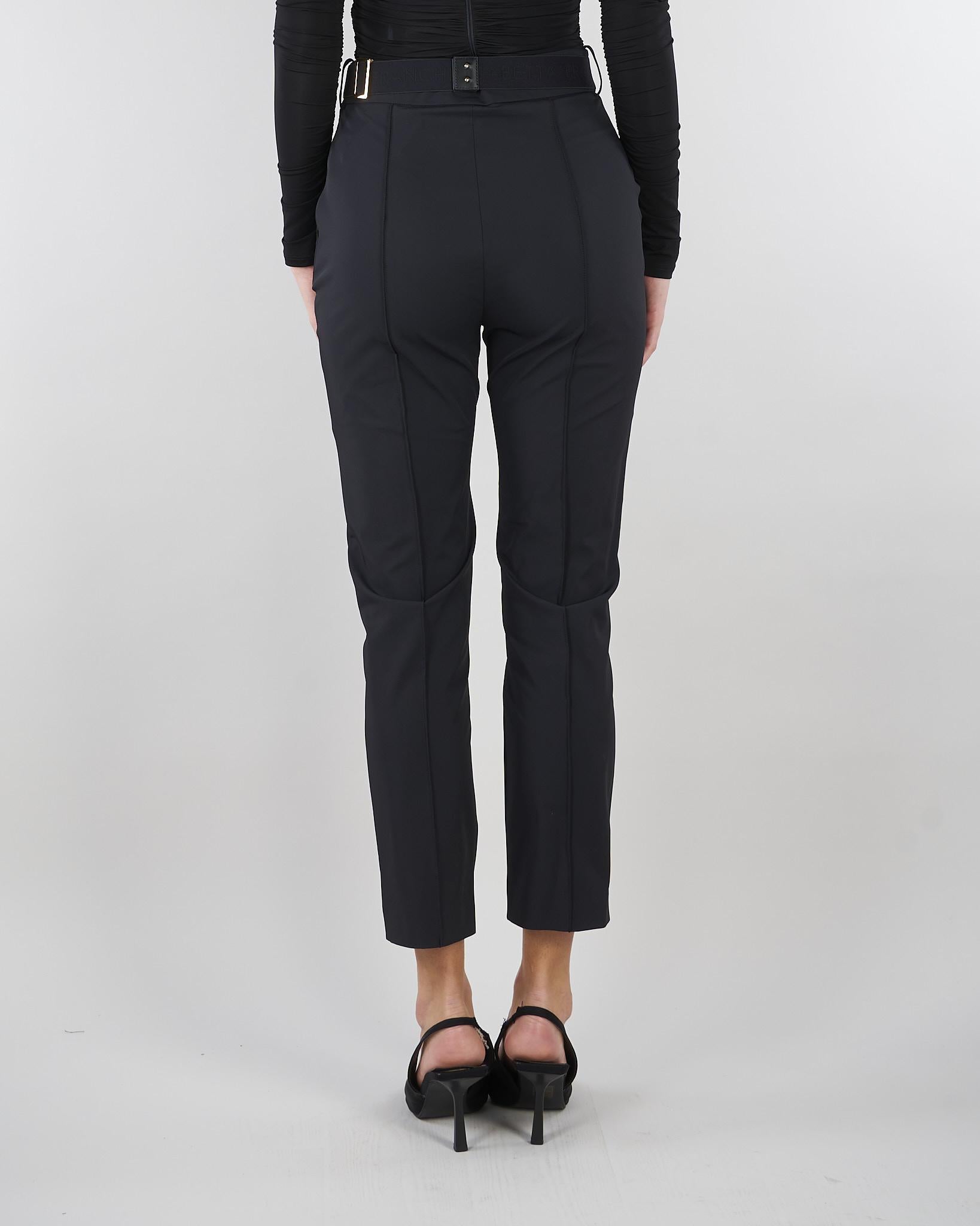 Pantaloni Nero in tessuto tecnico bielastico con cintura PA13261E2 110 ELISABETTA FRANCHI 