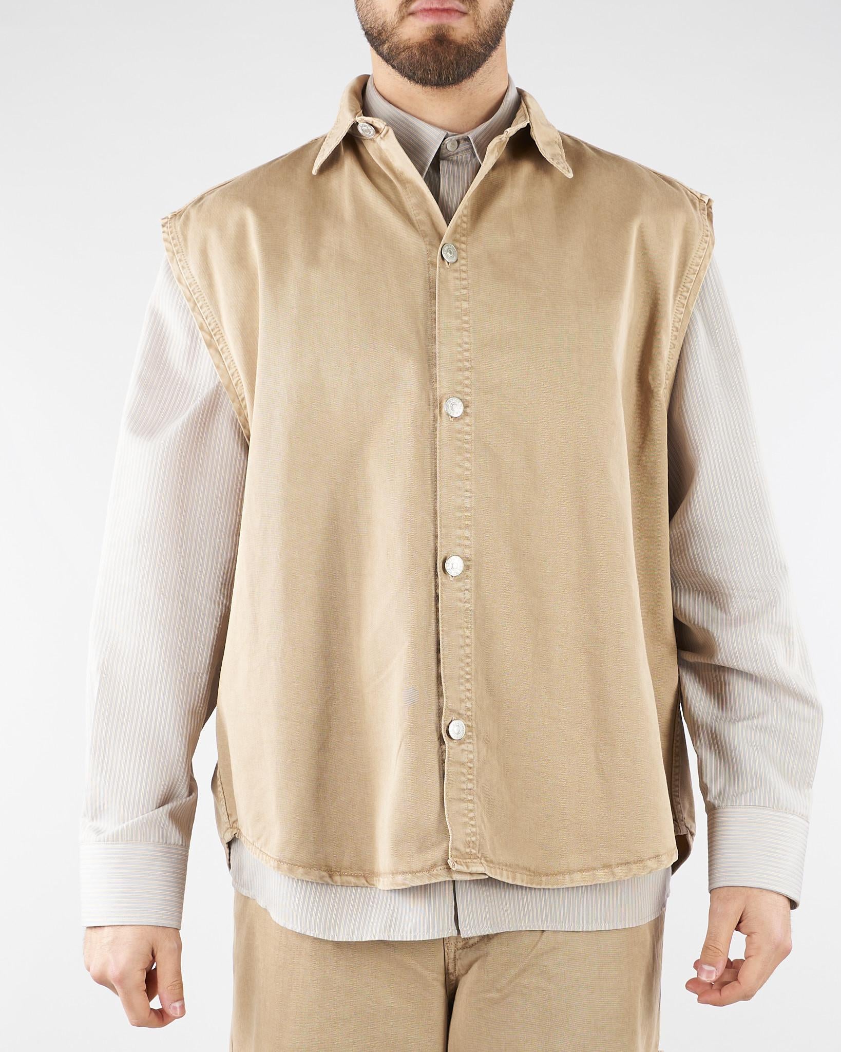 Gilet Beige in cotone Oversize CA3654 45 I'M BRIAN 