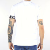 T-shirt Bianco con banda logo DSQ2
