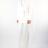 Tailleur Bianco con piume AT139 1 ATELIER LEGORA 