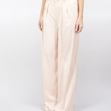 Pantalone Cipria ampio con doppia pinces in raso heavy