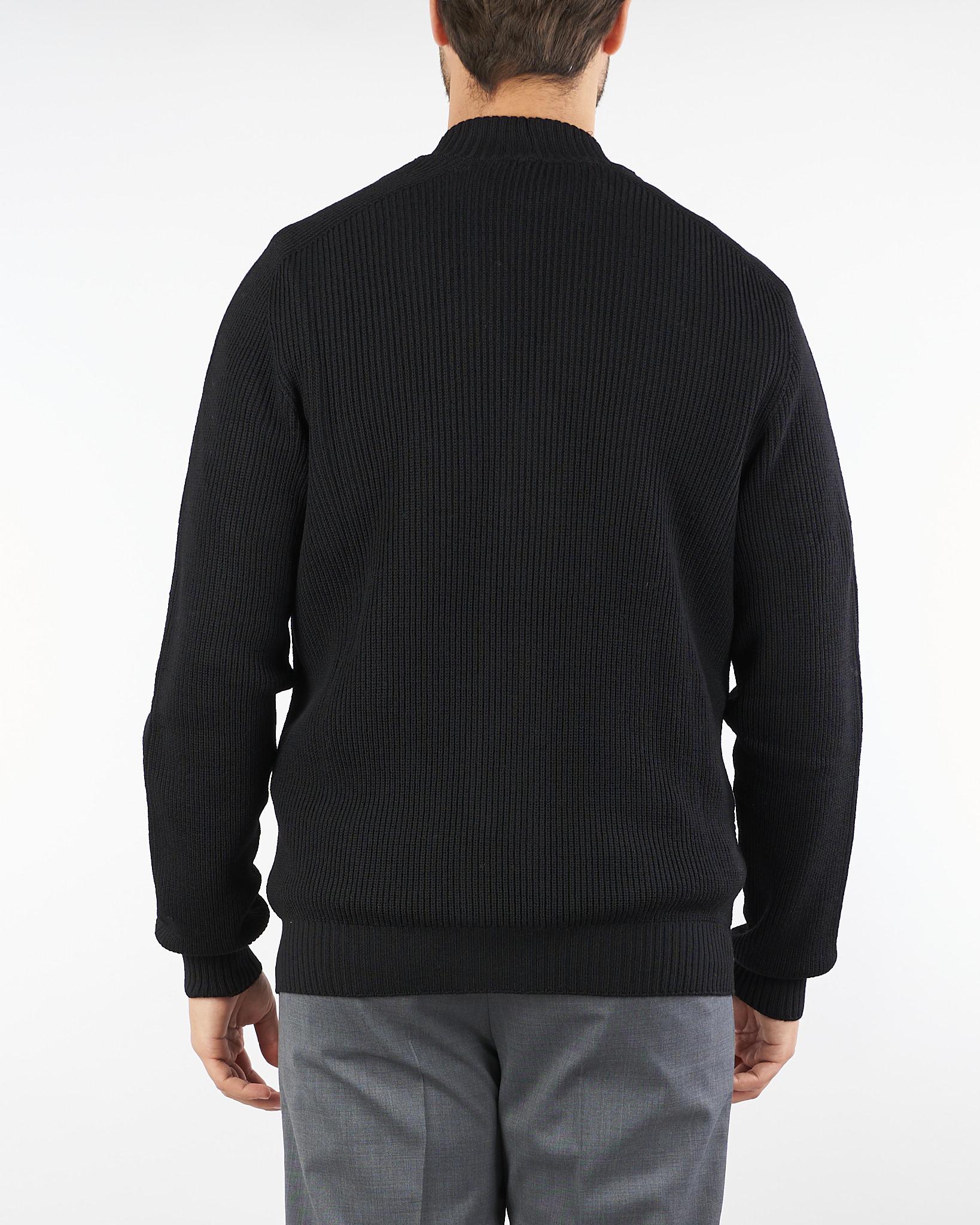 Cardigan Nero a costine in pura lana B9F0020 99 AMARANTO 