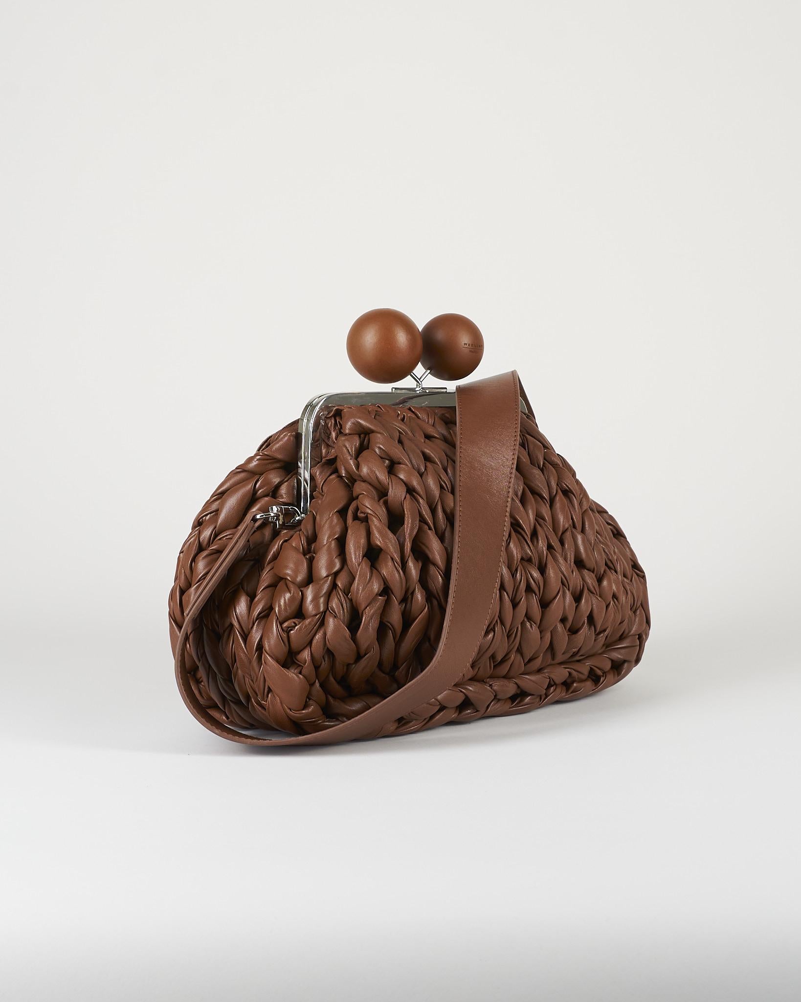 Borsa Pasticcino Bag Cuoio medium in nappa tricot WKALIBERO 3 MAX MARA WEEKEND 
