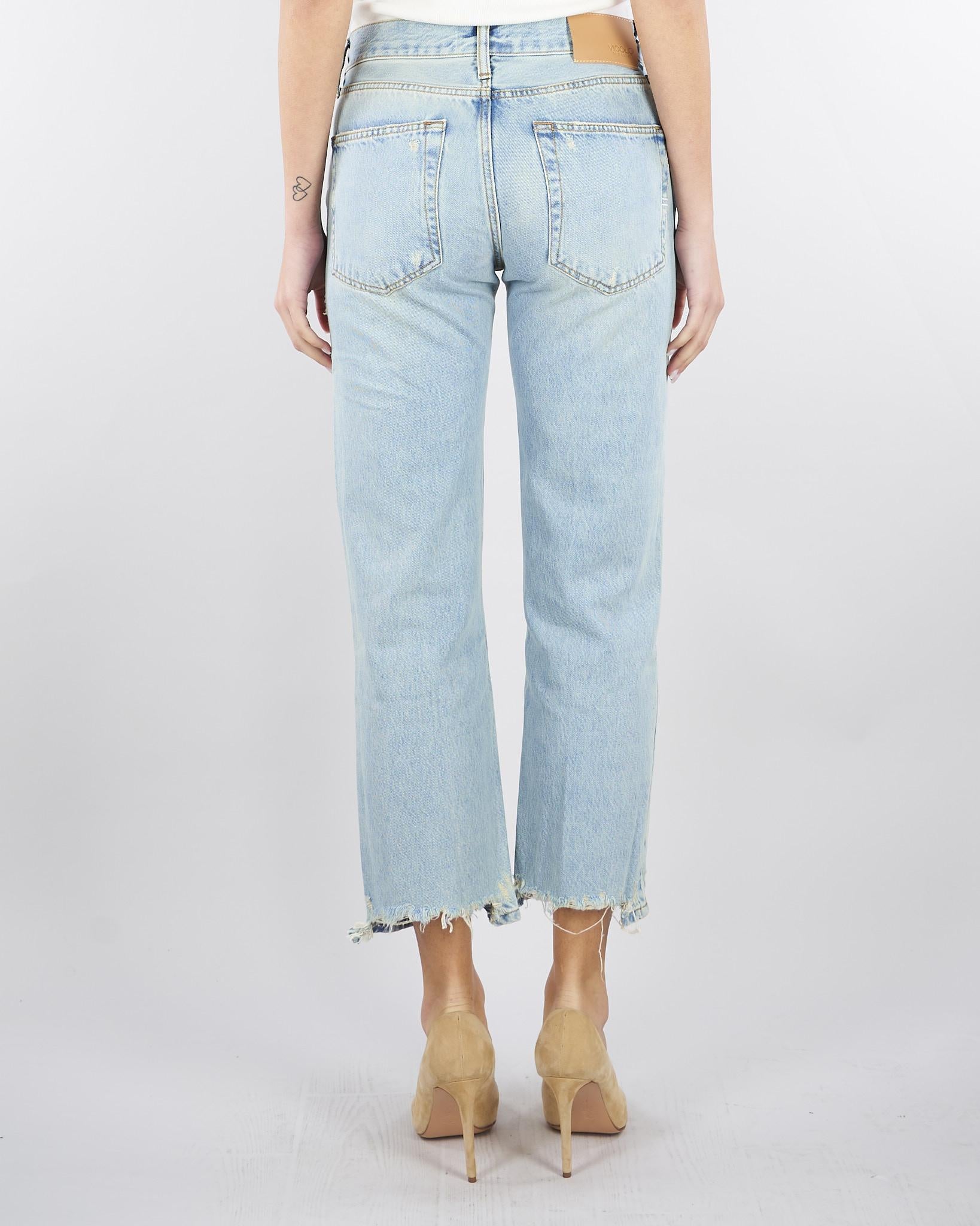 Jeans cropped con fondo a taglio vivo DAB5121 47 VICOLO 