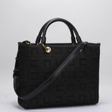 Shopper in tessuto jacquard con charms Elisabetta Franchi