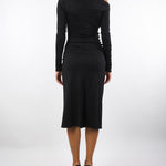 Abito Nero in jersey con bottoni gioiello AB82257E2 110 ELISABETTA FRANCHI 