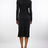 Abito Nero in jersey con bottoni gioiello AB82257E2 110 ELISABETTA FRANCHI 