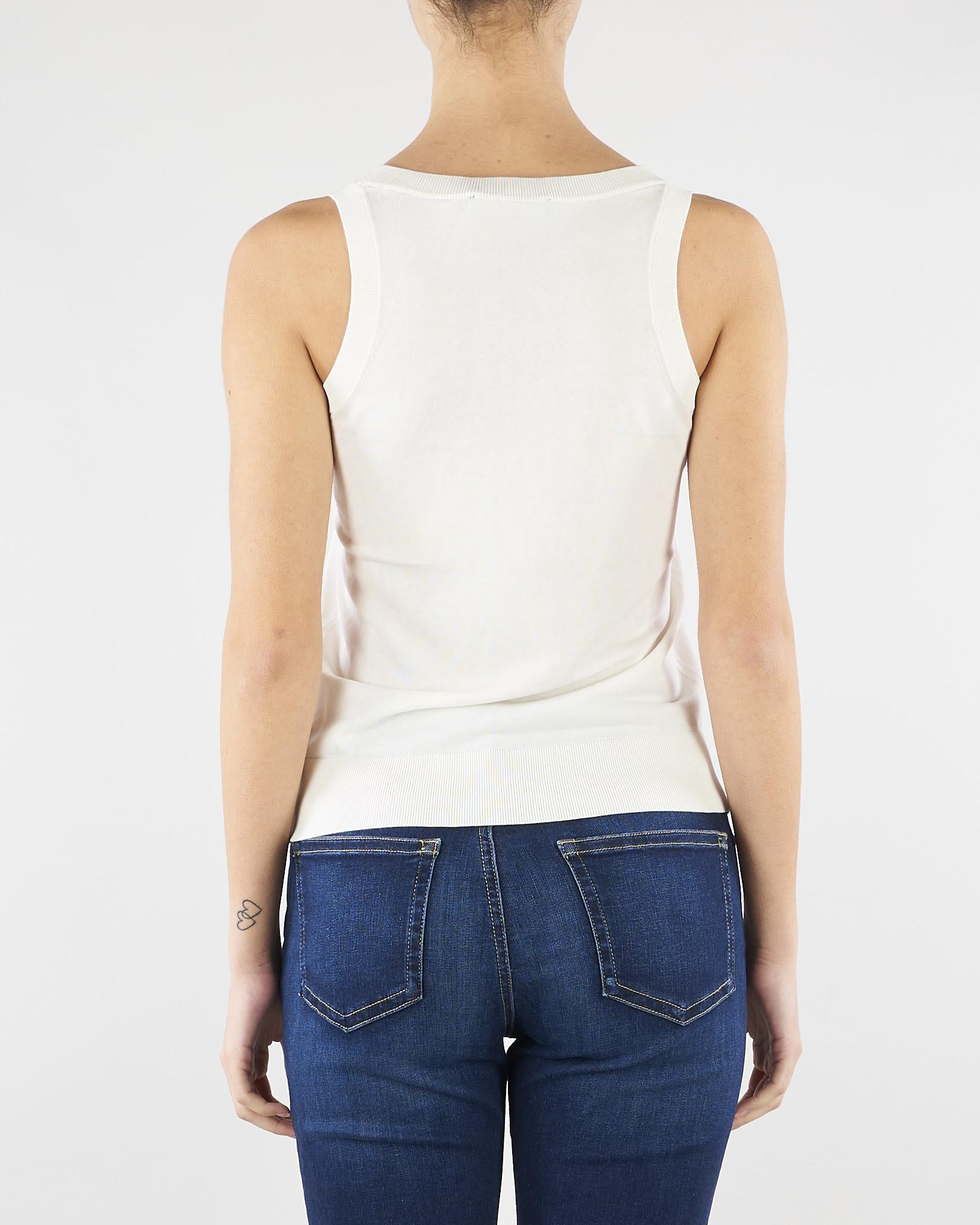 Top Panna in misto cotone e seta SP5NT001 1041 ICONA 