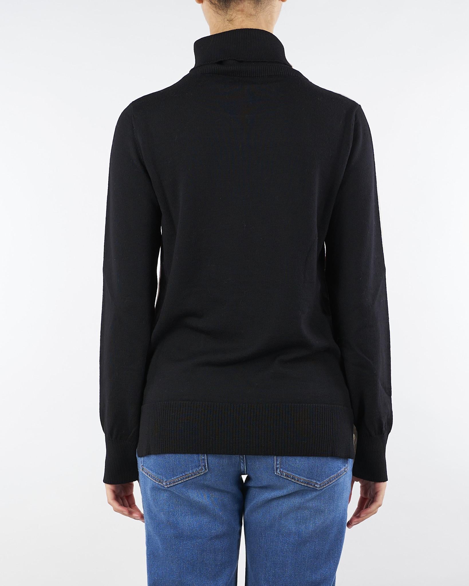 Maglia Calce-Nero bicolor in pura lana C8145726 41001 CLIPS 