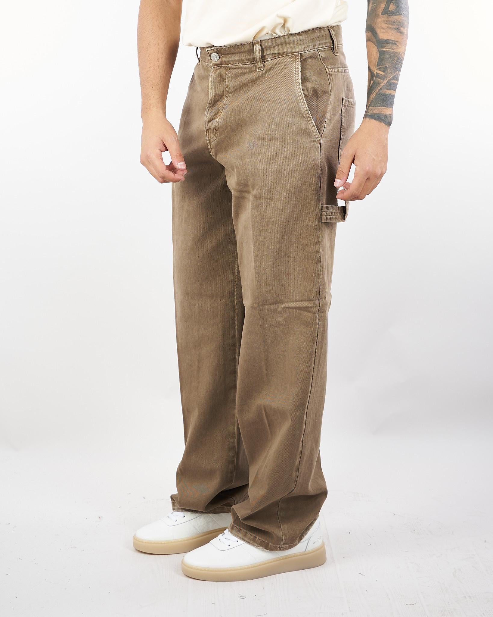 Jeans Tortora bayy con gamba e fondo largo CARPL2125 30 I'M BRIAN 