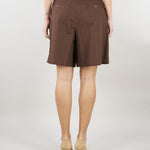 Bermuda Marrone in canvas di cotone e lino WKDECUBA 13 MAX MARA WEEKEND 