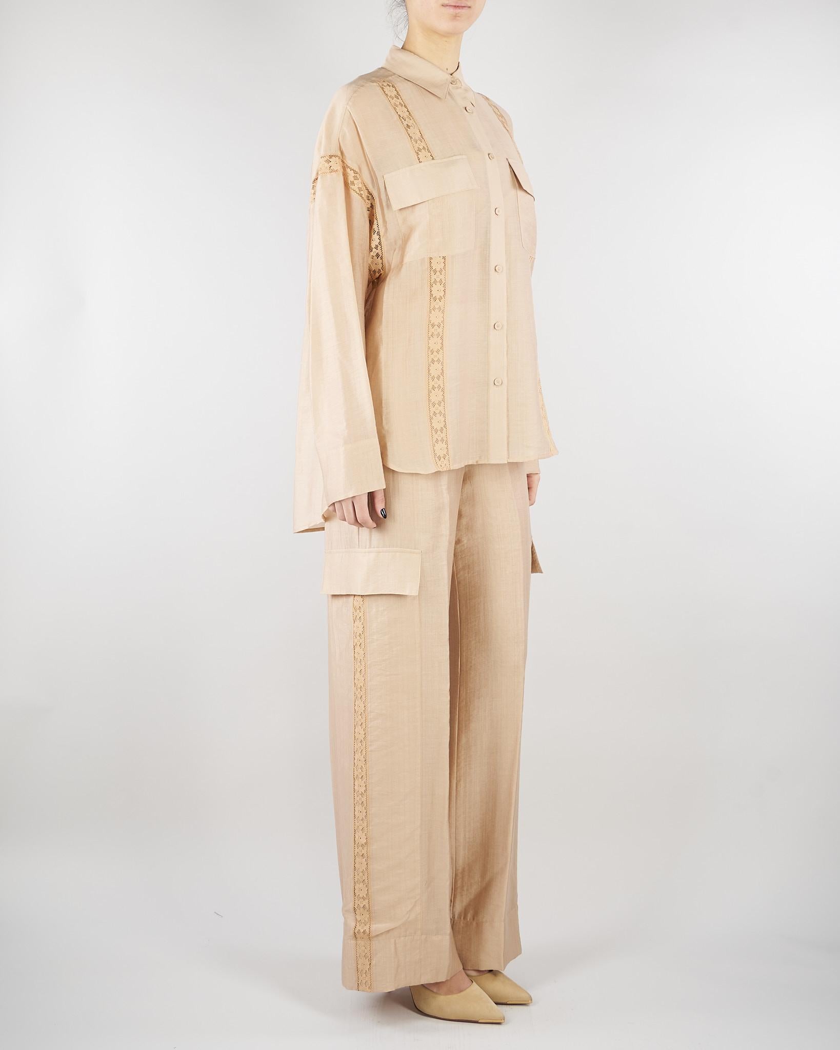 Camicia Beige con pizzo RA6062T486A 61212 BLUGIRL 