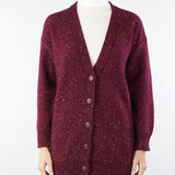 Cardigan Bordeaux in lana con paillettes NERONE 3 MARELLA 