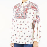 Camicia Bianco-Rosso in popeline di cotone ADDA 2 MAX MARA WEEKEND 