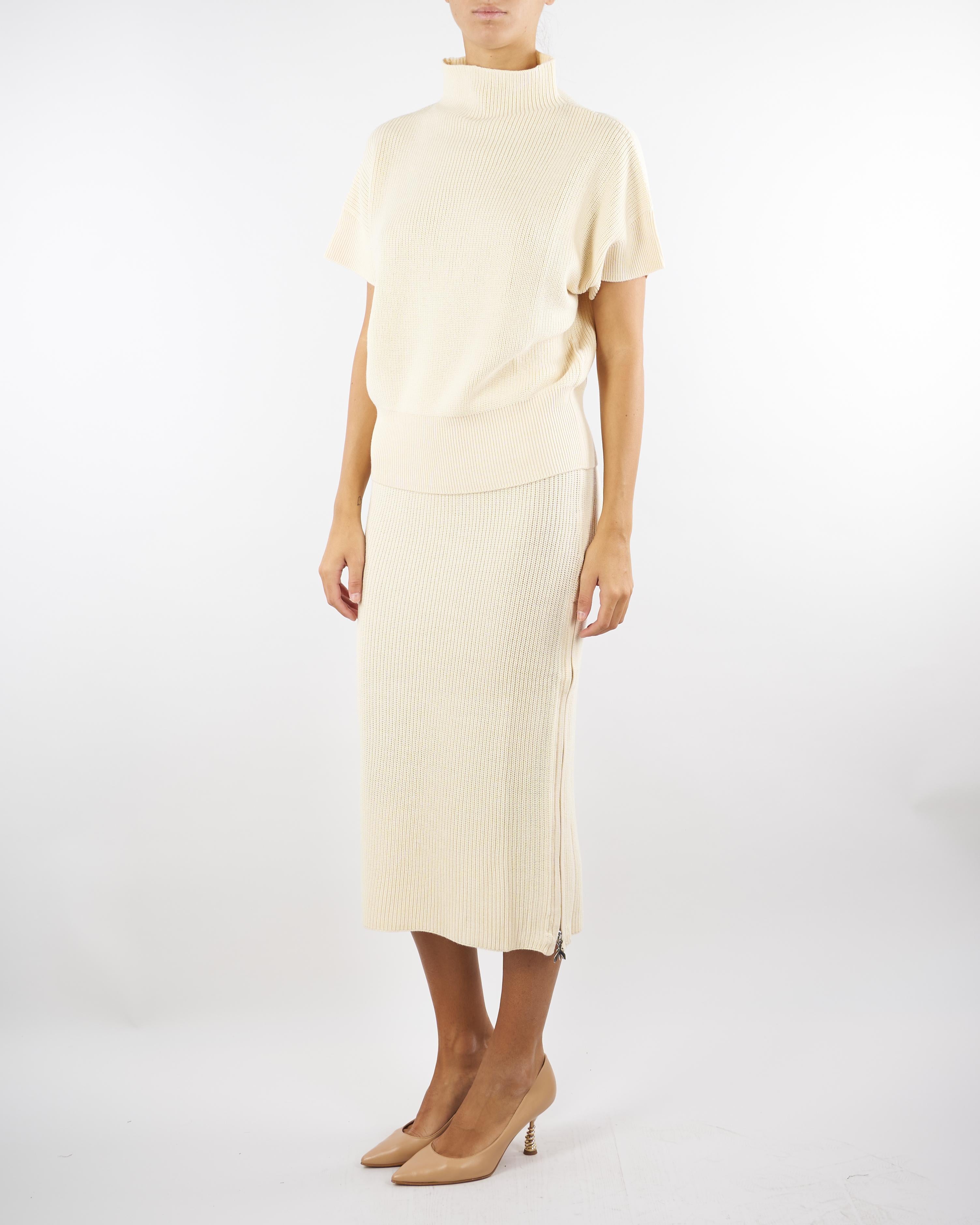 Gonna Crema midi in maglia 2G1042K9O3A W405 PATRIZIA PEPE 
