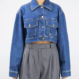 Giubbotto cropped in denim Vicolo