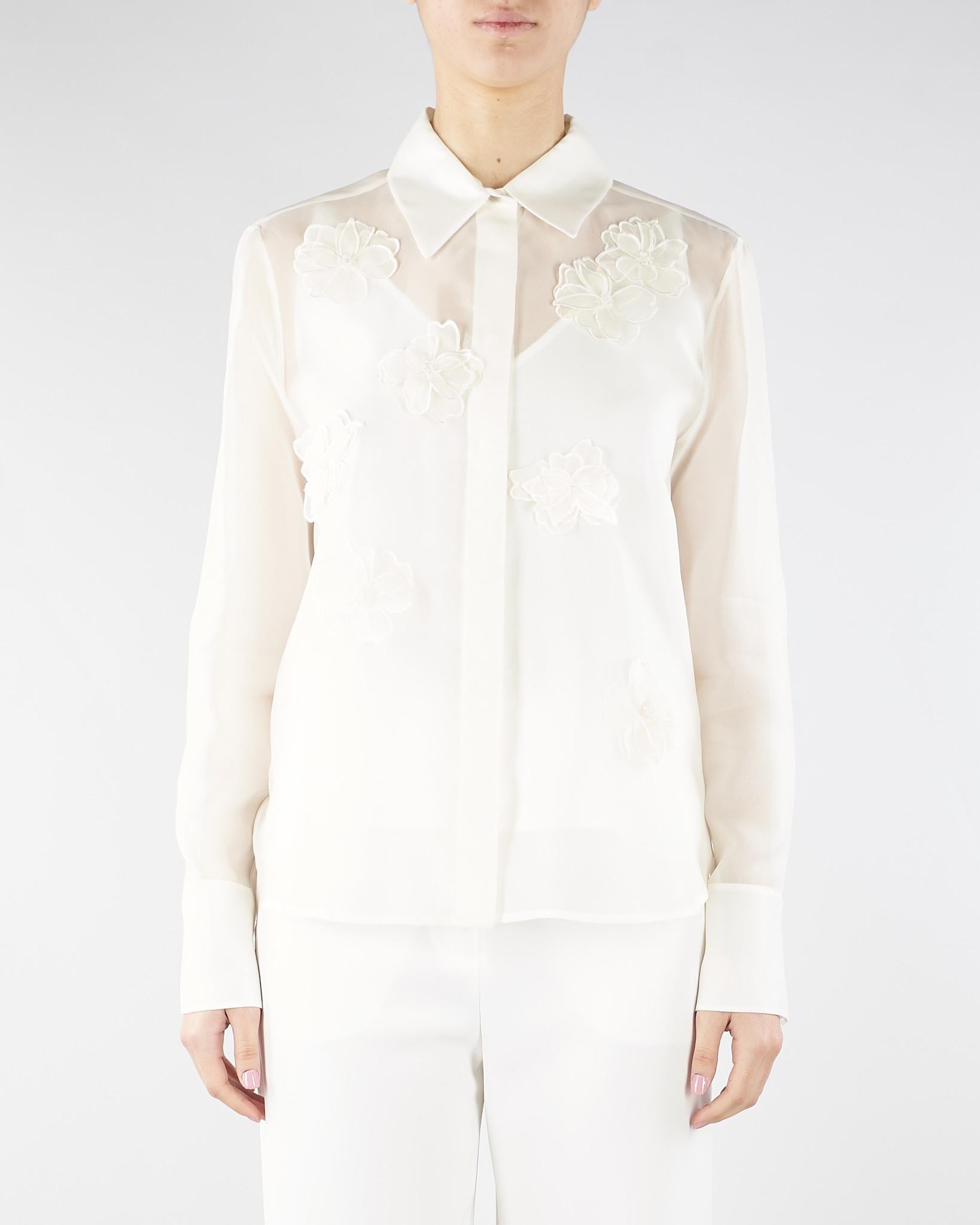 Camicia Avorio in organza di seta MSEAGI 7 MAX MARA STUDIO 