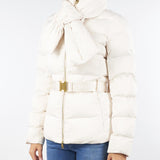Piumino Milk in tessuto vela jacquard con cintura PI83D56E2 DZ9 ELISABETTA FRANCHI 