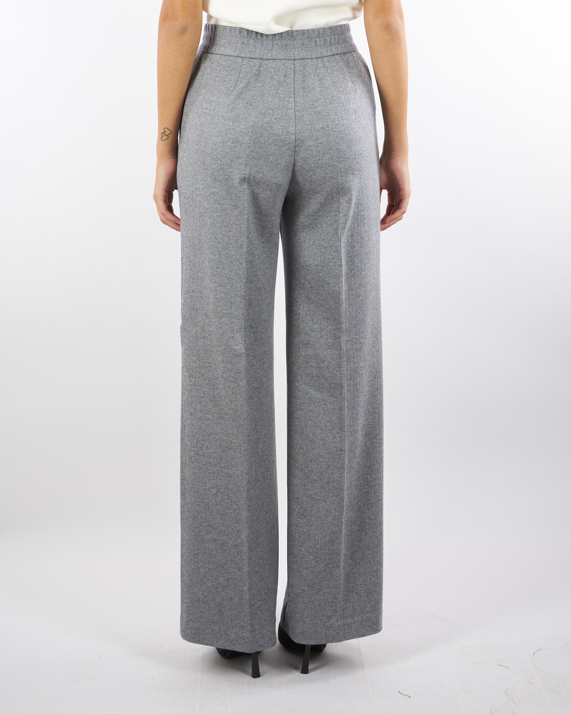 Pantalone Grigio Etel in jersey di lana gessato ETEL 716 NENETTE 