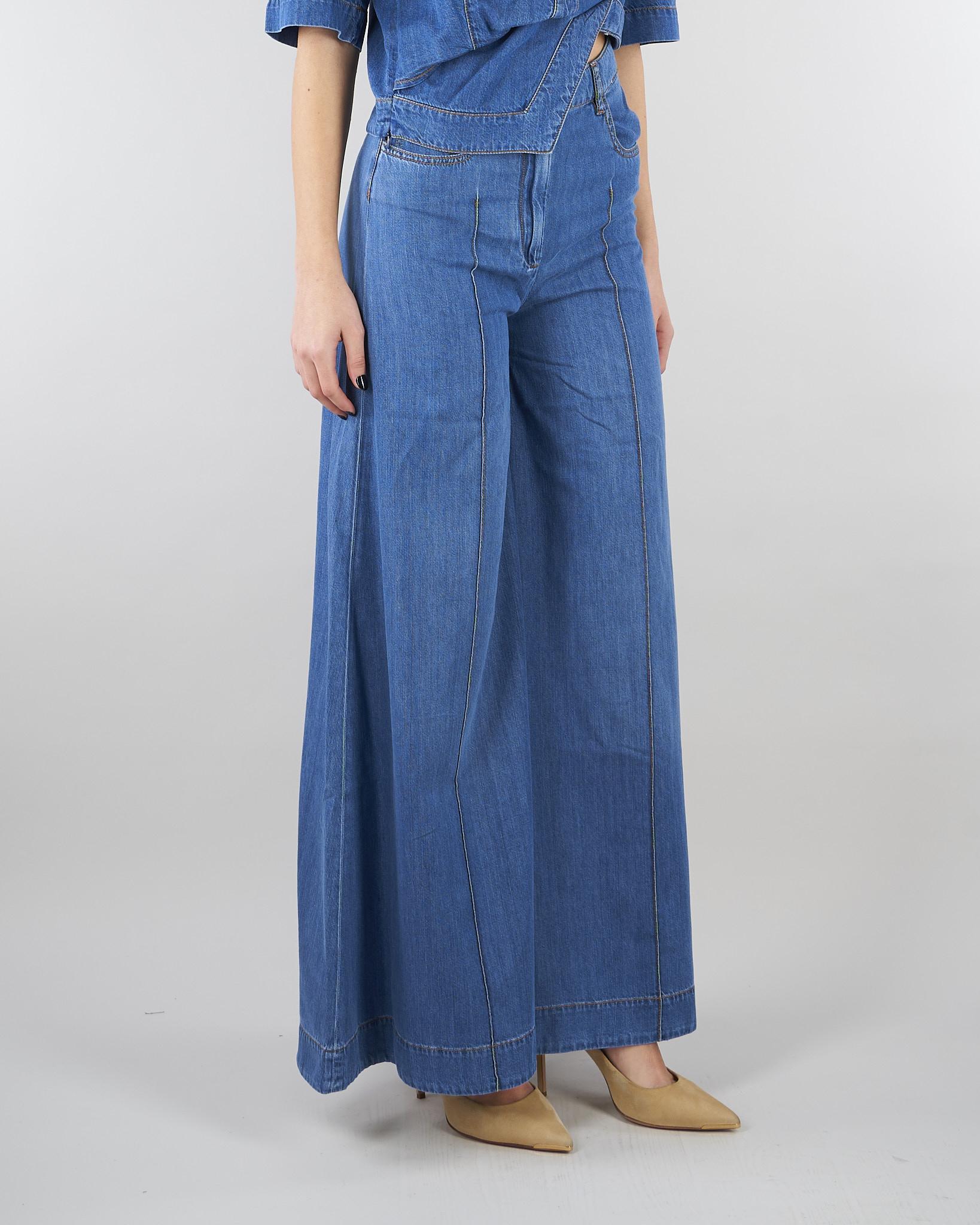 Jeans in Denim wide leg PAT0101C0400007 V0765 SIMONA CORSELLINI 