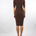 Abito Coffee in maglia con dettagli gioiello AM26S57E2 EA3 ELISABETTA FRANCHI 