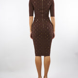 Abito Coffee in maglia con dettagli gioiello AM26S57E2 EA3 ELISABETTA FRANCHI 