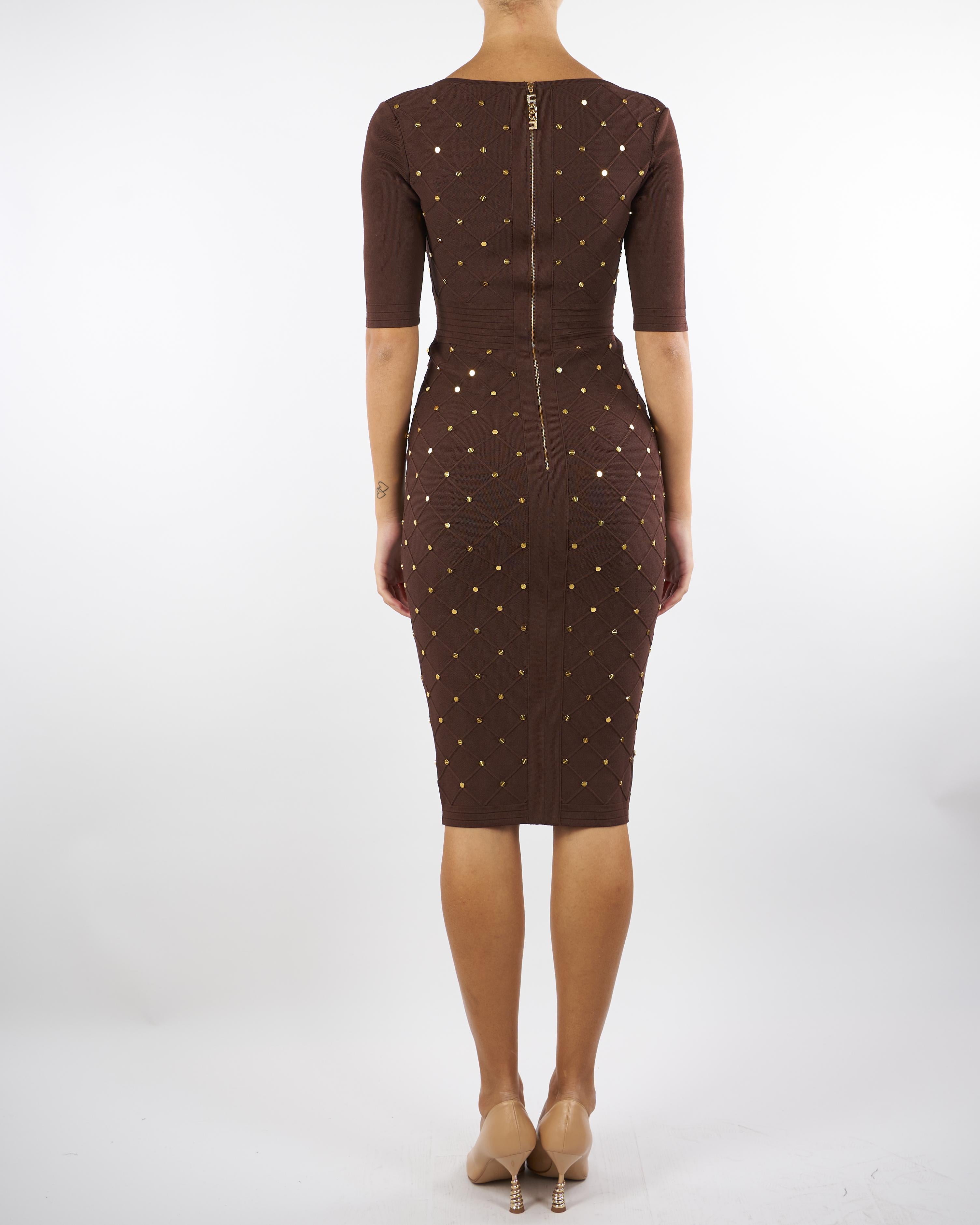 Abito Coffee in maglia con dettagli gioiello AM26S57E2 EA3 ELISABETTA FRANCHI 