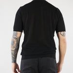 Maglia Nero in cotone microforato con profili a contrasto B9AB0054 438 AMARANTO 