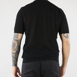 Maglia Nero in cotone microforato con profili a contrasto B9AB0054 438 AMARANTO 