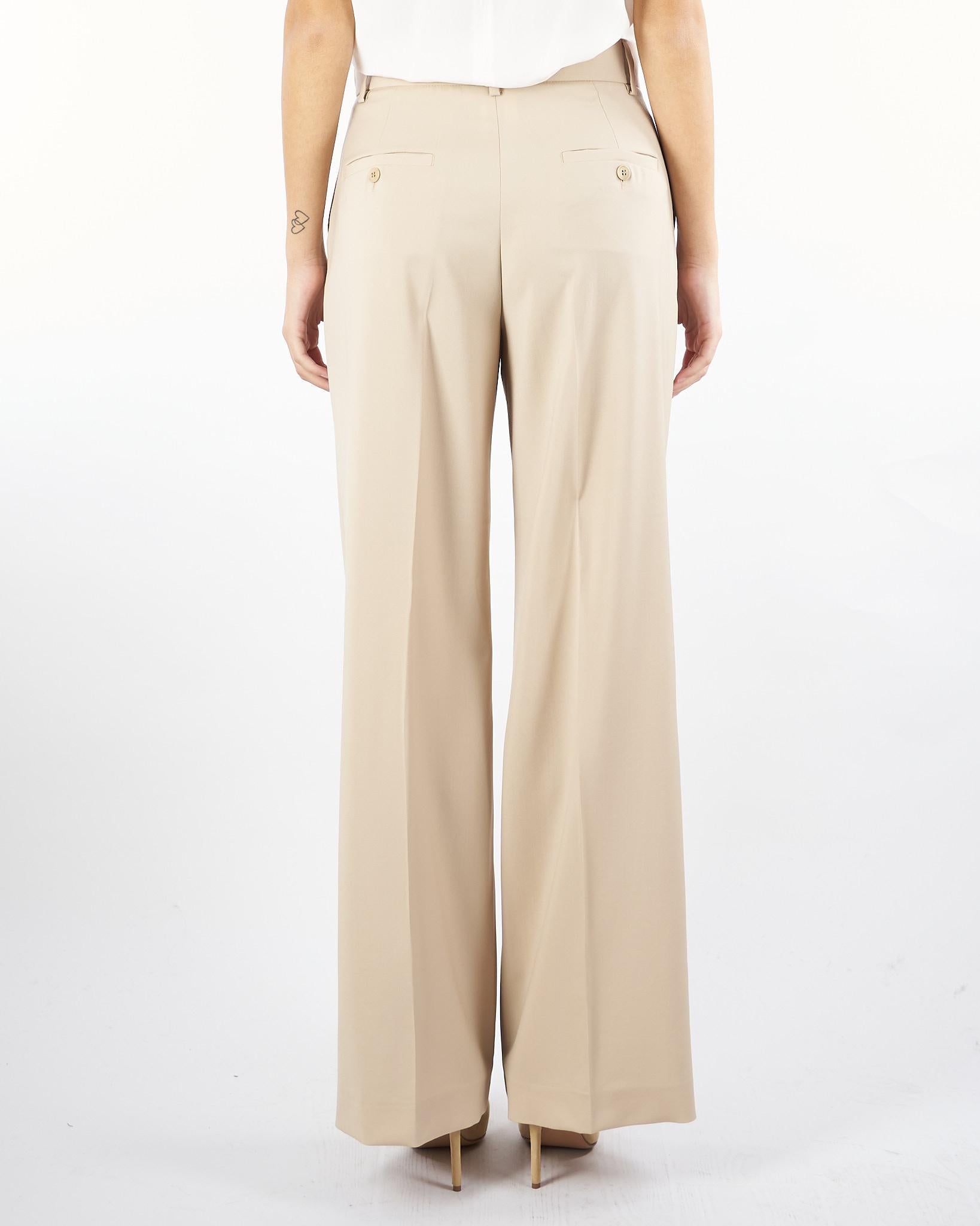 Pantalone Beige palazzo in lana VISIVO 9 MAX MARA WEEKEND 