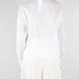 Camicia Bianco boxy in tela ramié con ricamo MSTCALI 31 MAX MARA STUDIO 