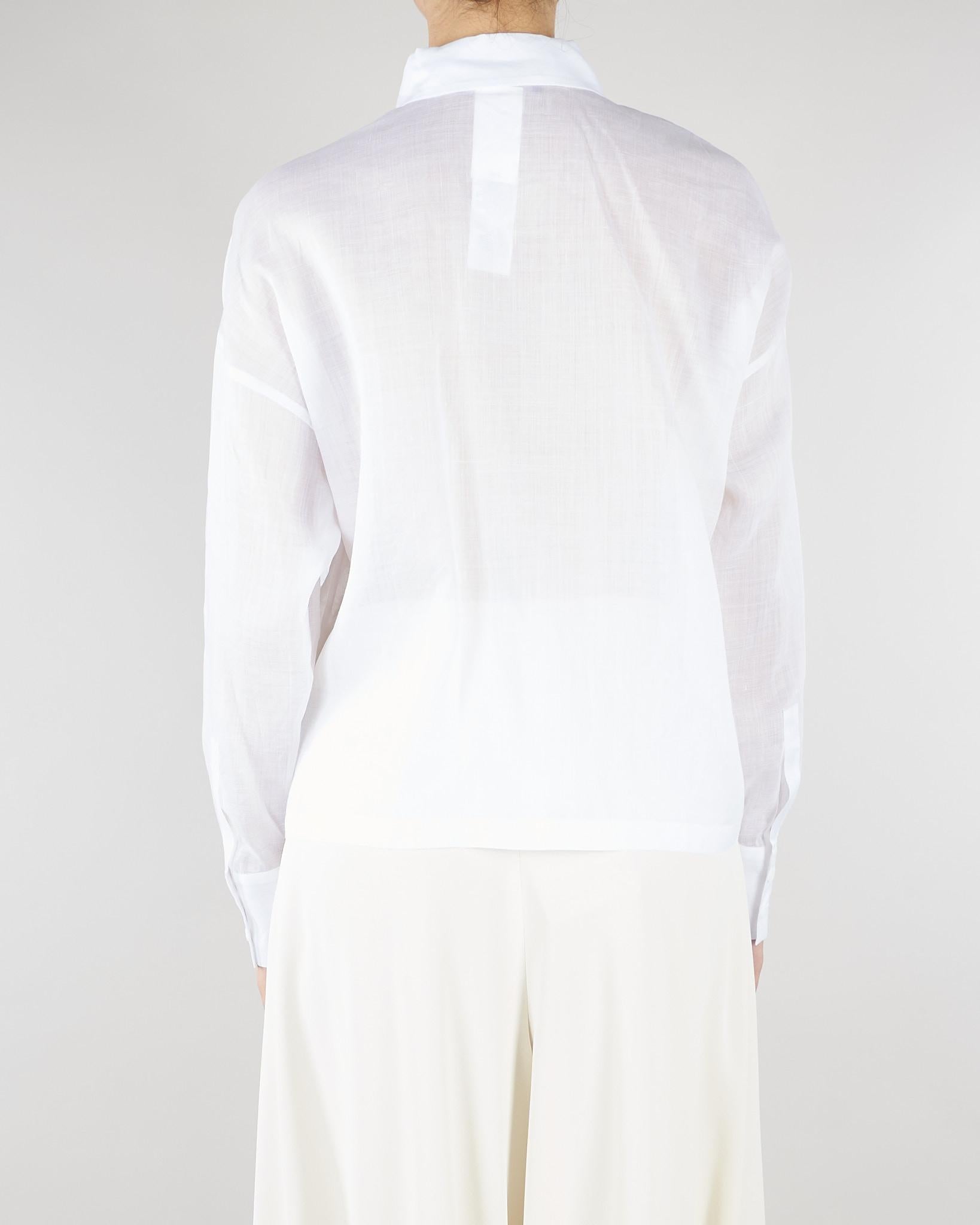 Camicia Bianco boxy in tela ramié con ricamo MSTCALI 31 MAX MARA STUDIO 