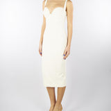 Abito Burro in doppio crêpe stretch con smerlo ricamato