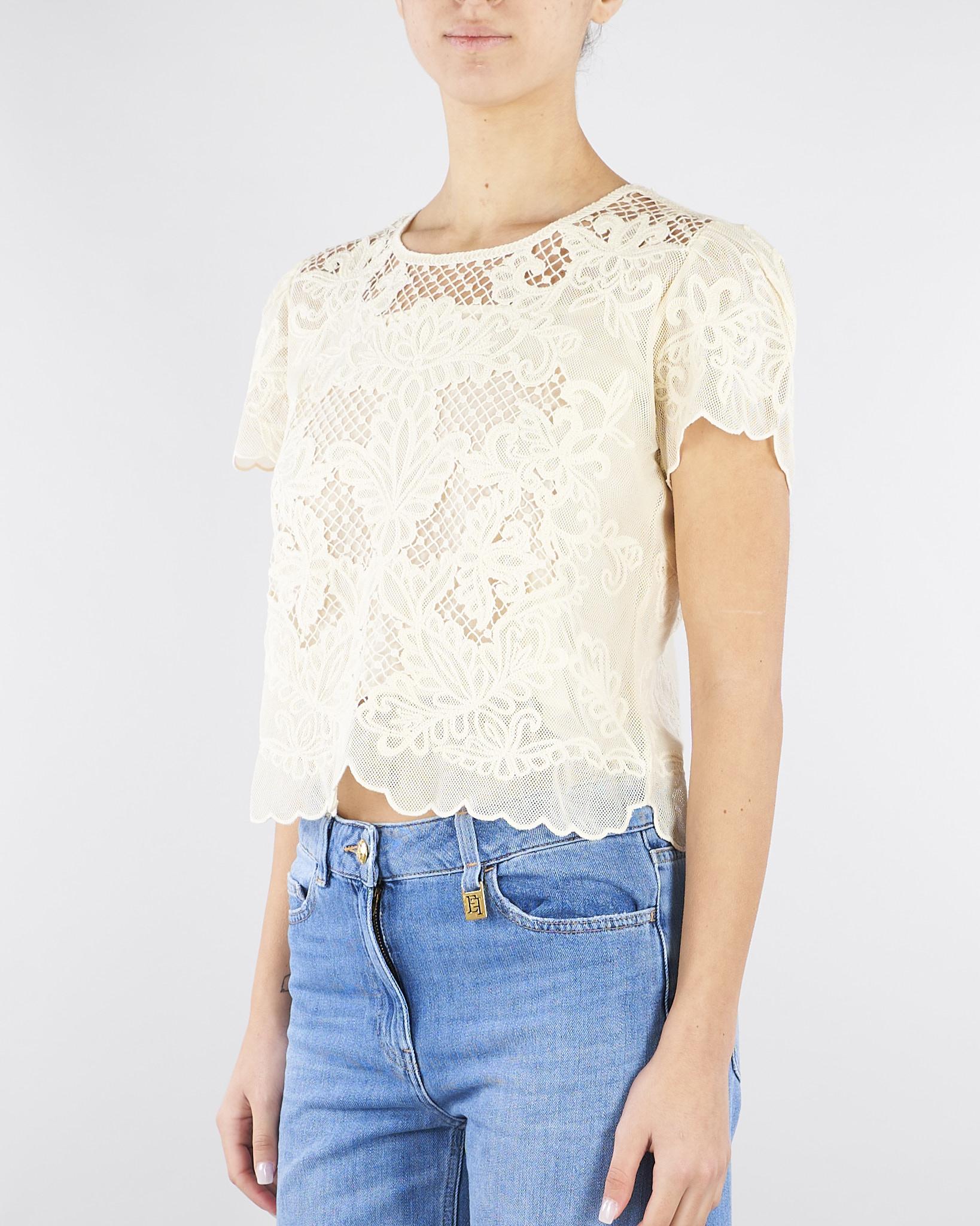 Blusa Burro in mussola con ricamo TP2581 282 TWIN SET 