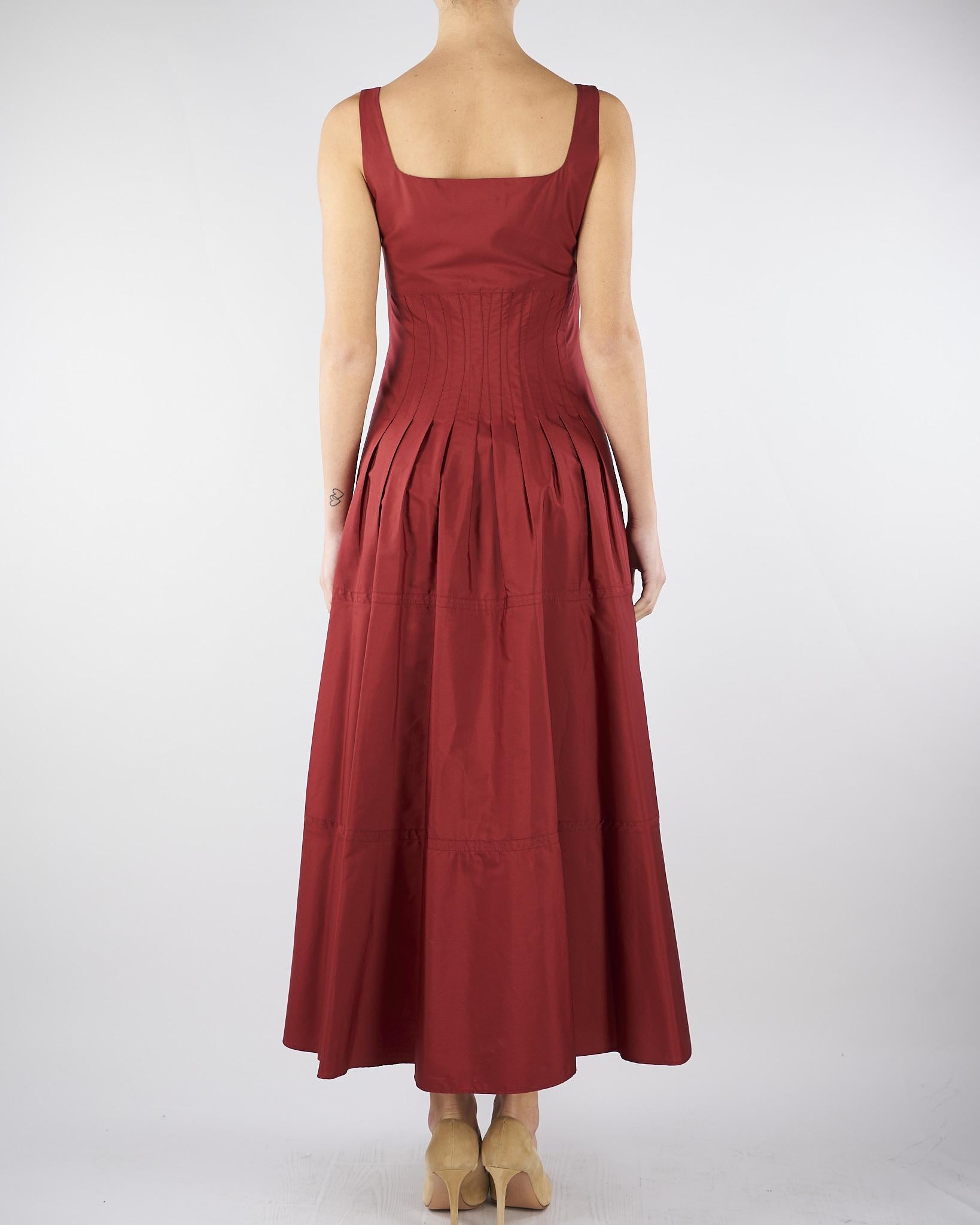 Abito Rosso in popeline con gonna ampia MSTFELTRE 74 MAX MARA STUDIO 