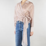 Camicia Cipria in organza con fiocco TAB0154 14 VICOLO 