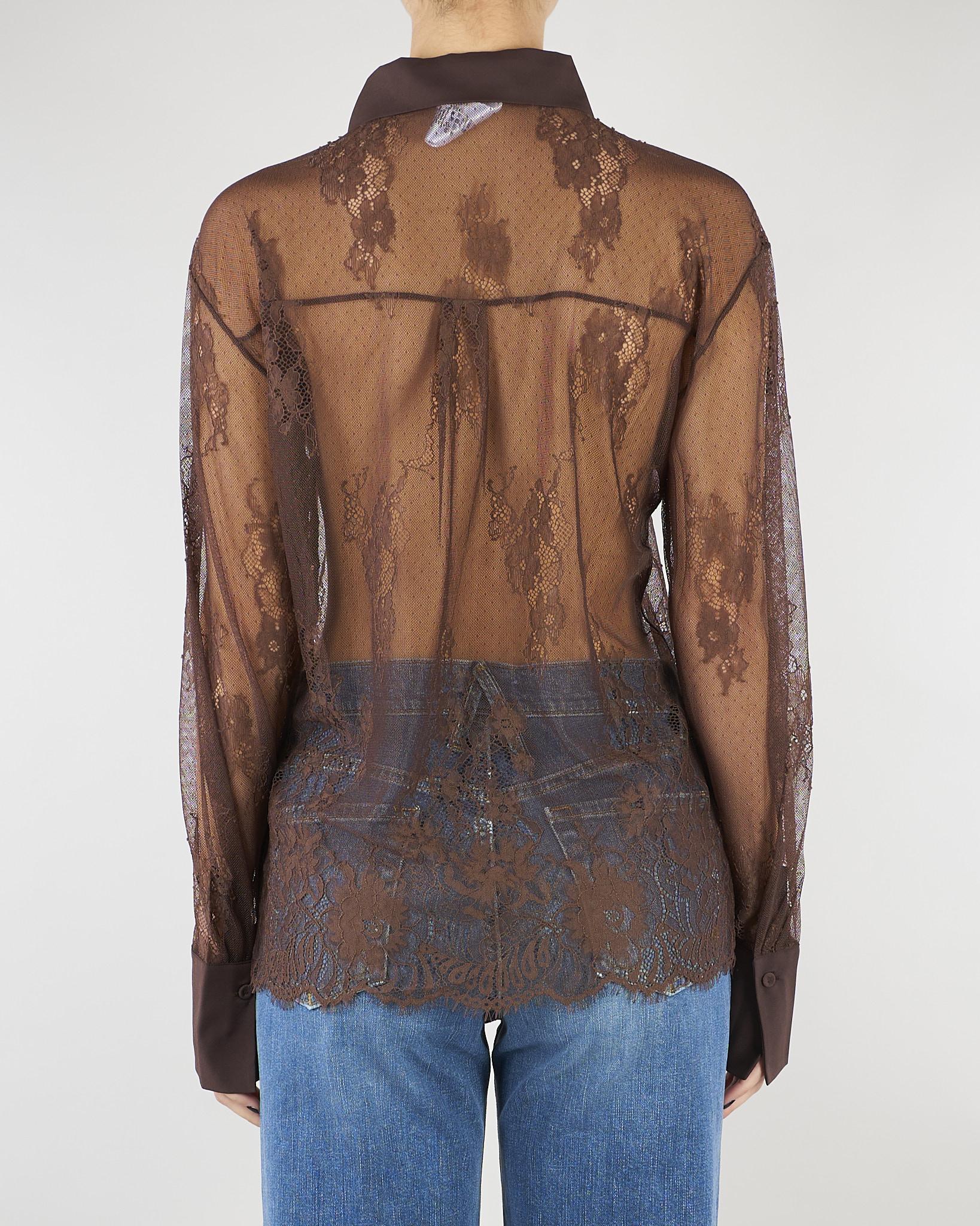 Camicia Cioccolato in pizzo RA6155J3901 90913 BLUGIRL 