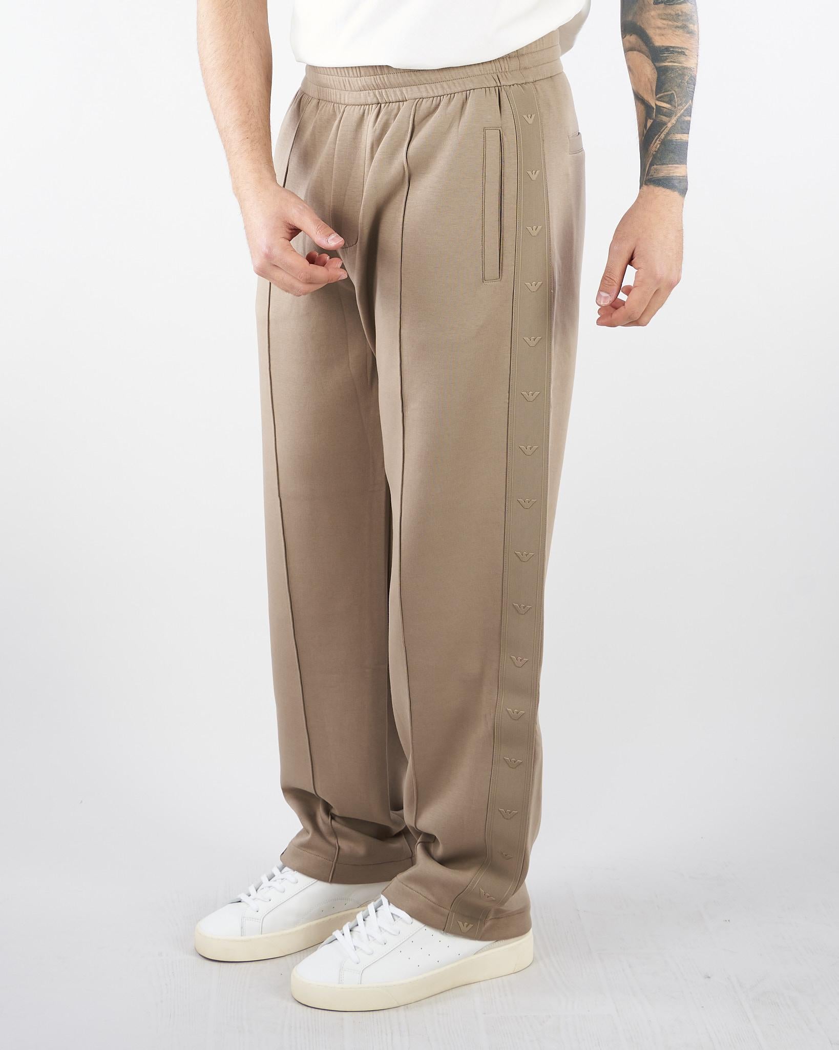 Pantaloni Beige in double jersey con banda logata EM005223AF10013 U6107 EMPORIO ARMANI 