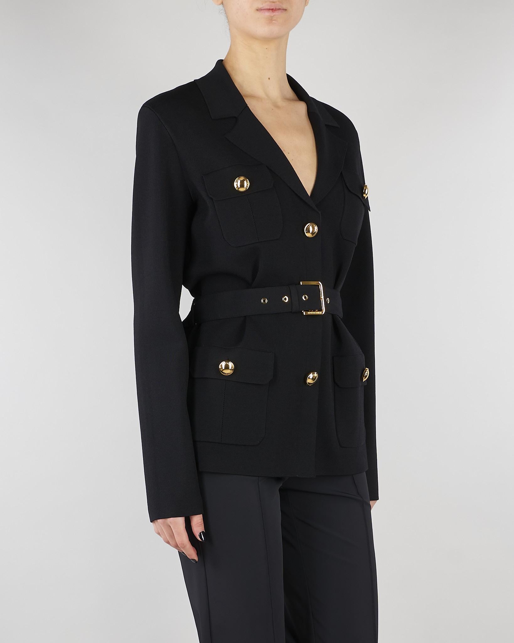 Giacca Nero in maglia punto stoffa MK10B62E2 110 ELISABETTA FRANCHI 
