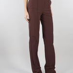 Pantaloni Cacao in tessuto tecnico bielastico con cintura PA17261E2 644 ELISABETTA FRANCHI 