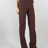 Pantaloni Cacao in tessuto tecnico bielastico con cintura PA17261E2 644 ELISABETTA FRANCHI 