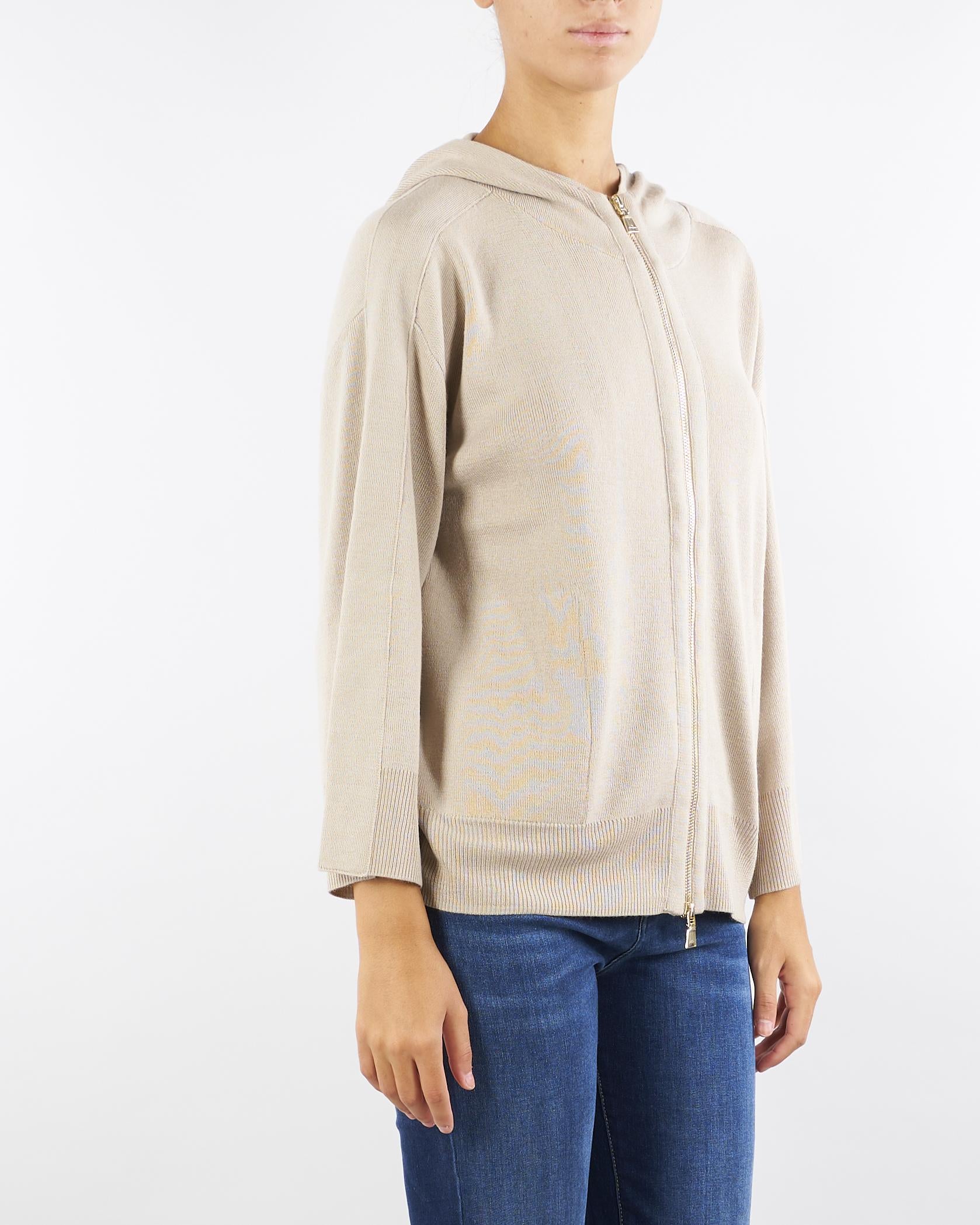 Maglia Sabbia Costa con zip e cappuccio COSTA 45 NENETTE 