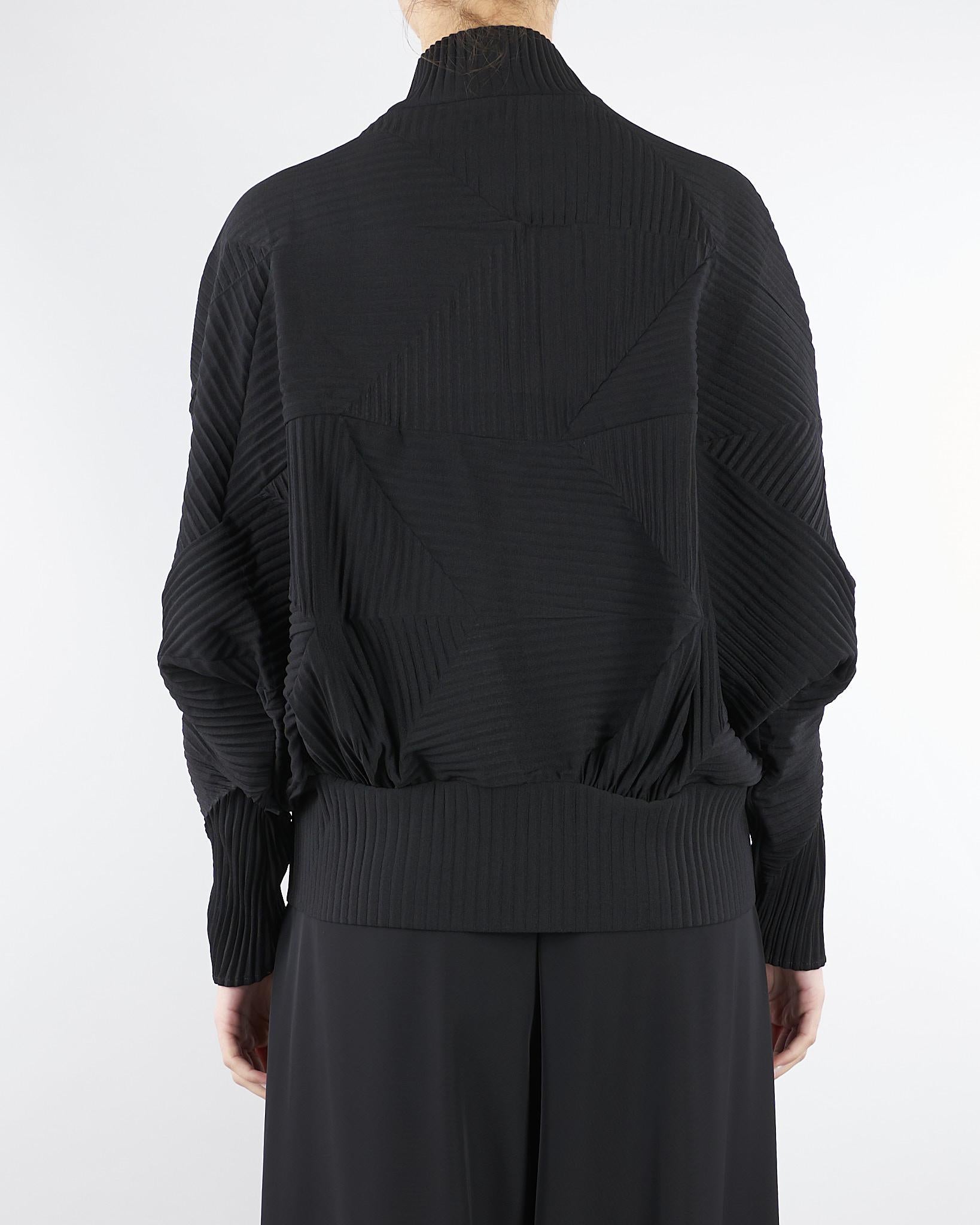 Felpa Nero plissettata M6PY11 100 MEIMEIJ 