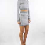 Gonna Grigio Melange in maglia con paillettes GK23T57E2 431 ELISABETTA FRANCHI 